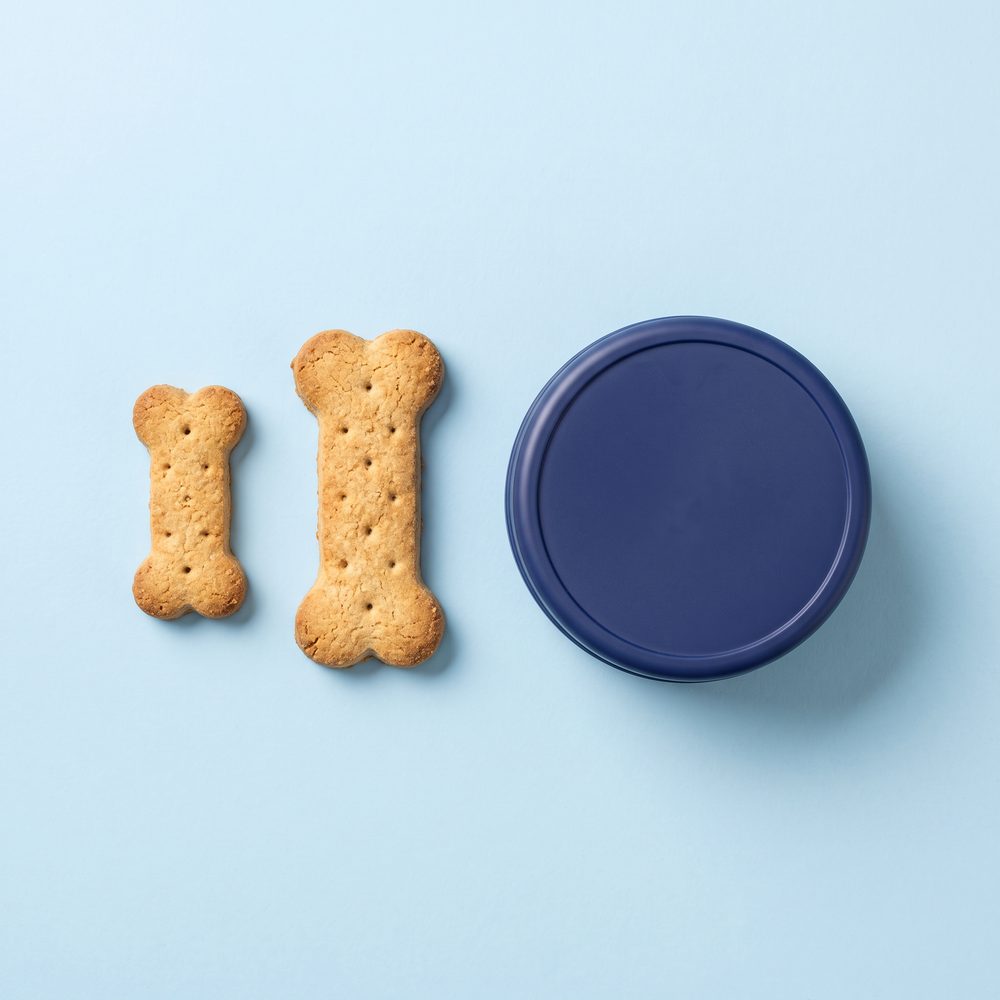 Os dois tamanhos de biscoito: Mini e Grande